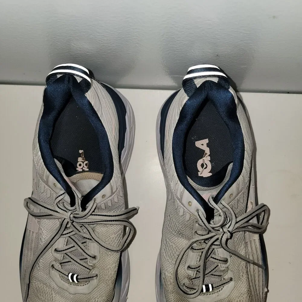 Hoka One One Bondi 6 Women’s Shoes Size 9 Gray Blue Running 1019270